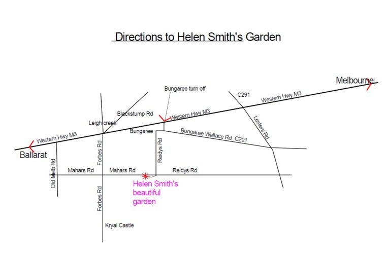 Directions to Helen Smith's garden Bungaree